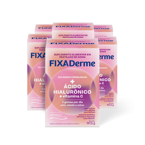 Kit 6 unid. Colágeno, Ácido Hialurônico e Vit. C FIXADerme